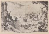 DE COCK Marten,Uferlandschaft mit Booten und Architekturstaffage,1647,Palais Dorotheum 2014-04-17