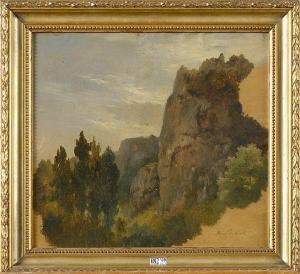 de COCK Xavier 1818-1896,Esquisse d\’une vallée rocheuse,1842,VanDerKindere BE 2020-05-19
