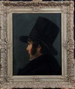 de COENE Jean Henri 1798-1866,Portrait d\’un hommà chapeau haut de forme,Osenat FR 2021-10-03