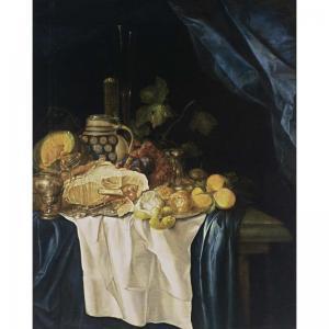 de CONINCK Gregorius,A STILL LIFE WITH A HAM ON A SILVER PLATE, A MELON,Sotheby's 2003-05-13