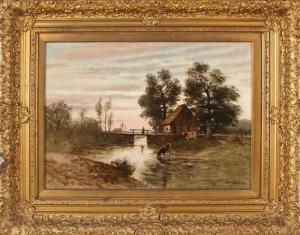 de COSTER Jean 1846-1920,Landschaft mit Bauernhof,Twents Veilinghuis NL 2016-10-14