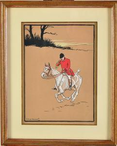 DE COURCY Ch,«Chasseur à cheval, le passage de la clôture»,1909,Salles de ventes Pillet 2013-06-09