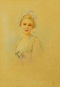 de CUVILLON Louis Robert 1848-1931,Portrait de jeune fille,Aguttes FR 2008-02-15