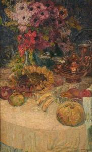 de CUYPER Alfons 1877-1954,Guéridon garni de fleurs et de fruits,Horta BE 2021-11-15