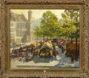 de CUYPER Alfons 1877-1954,Scène de marché à Anvers,VanDerKindere BE 2021-01-19