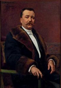 de DIEUDONNÉ Emmanuel 1845-1889,Portrait d'homme au manteau en fourrure,1893,De Maigret 2021-03-24