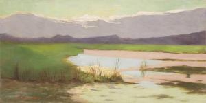 De DODGE William Leftwich 1867-1935,An extensive river landscape,Sworders GB 2021-12-14