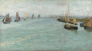 De DODGE William Leftwich 1867-1935,Boats and Harbor,1889,Bonhams GB 2022-08-24