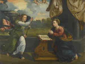 de DOSSI Battista Luteri 1474-1548,THE ANNUNCIATION,Sotheby's GB 2016-04-27