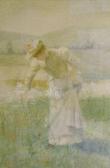 De EVANS Scott 1847-1898,PICKING WILDFLOWERS,1891,William Doyle US 2004-05-26