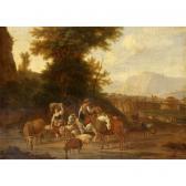 de FASSIN Nicolas Henri J 1728-1811,an italianate landscape with drovers watering th,1791,Sotheby's 2004-04-20