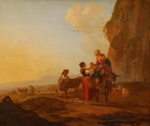 de FASSIN Nicolas Henri J,Paysage italien avec scène pastorale,Brussels Art Auction 2021-03-24