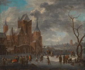De FERG Franz Paula 1689-1740,A winter landscape with skaters on the ice,Palais Dorotheum 2023-12-15