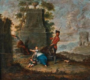 De FERG Franz Paula 1689-1740,Landscape with a young family near ruins,Palais Dorotheum 2023-12-15