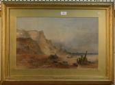 DE FLEURY J.V 1847-1868,Coastal View with Figures by Beached Boats,1858,Tooveys Auction 2009-06-16