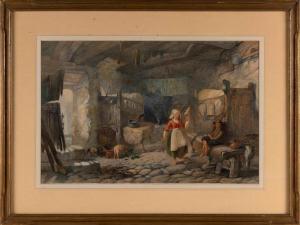 de FLEURY James Vivien 1847-1902,Kitchen interior,19th Century,Eldred's US 2022-10-20