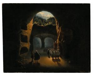 de FRANCESCO Beniamino 1815-1869,Ferdinand II of Sicily in the Catacombs of S,1835,Palais Dorotheum 2022-05-10