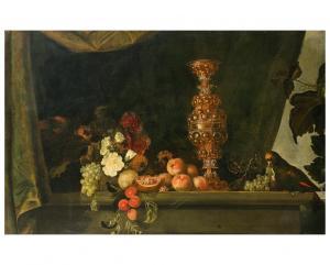 de FROMANTIOU Hendrik 1633-1694,Nature morte au pokal, raisins et fleurs,Fraysse FR 2021-07-01