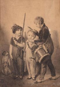 de GALARD Gustave 1779-1841,Troupe d'enfants,1826,Chayette et Cheval FR 2023-02-24