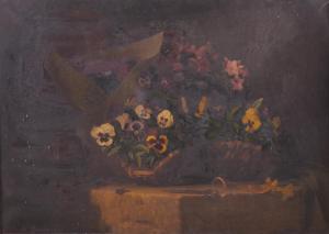 de GASSOWSKI Alexander,Still life with pansies,1888,Bellmans Fine Art Auctioneers 2023-03-28