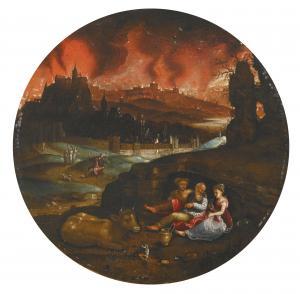 de GAST Michiel 1538-1575,LOT WITH HIS DAUGHTERS, SODOM AND GOMORRAH BURNING,Sotheby's GB 2014-12-04