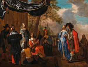 de GEFFELS Frans 1615-1659,An elegant company on a terrace,Palais Dorotheum AT 2021-06-08