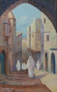 DE GEORGE Rene,Ruelle animee d'Alger,1942,EVE FR 2013-06-05