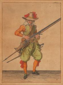 De GHEYN Jacob II 1565-1629,Musketeer beim Einführen der Lunte,Wendl DE 2018-03-01