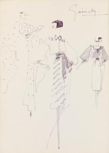 DE GIVENCHY Hubert 1927,Fashion study with three figures,Swann Galleries US 2016-09-29