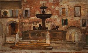 de GLAZEBROOK Hugh Twenebrokes 1855-1937,Fountain Assisi, Italy,1884,Bonhams GB 2010-05-31