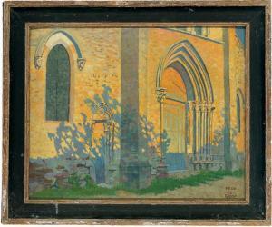 de GRAY Félix 1889,A church exterior at sunset,Christie's GB 2010-03-30