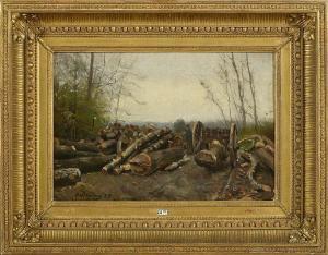 de GREEF Jean Baptiste 1852-1894,Le ramassage du bois en forêt,1879,VanDerKindere BE 2022-09-06