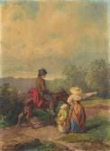 de GREGORIO Marco 1829-1876,Paesaggio con viandante e figure,Galleria Pananti Casa d'Aste 2022-01-19