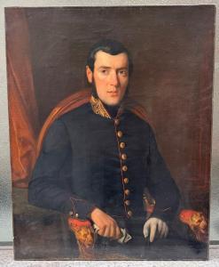 de GRONCKEL Vital 1820-1890,Portrait d'homme en uniforme.,1842,Sadde FR 2023-04-28