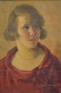 DE GROOT Adriaan Martin 1870-1942,Portrait of a young lady in red,Andrew Smith and Son GB 2014-03-25