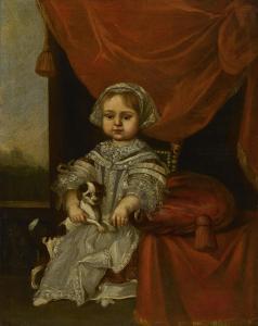 de GROOT Jan 1650-1726,A portrait of a girl with her dog,1674,Bonhams GB 2014-09-28