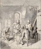de GROOT Jan 1650-1726,Zechende Bauern in einem Wirtshaus,Galerie Bassenge DE 2019-05-31