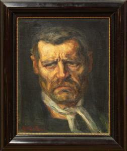 de GROOT Maurits 1880-1934,Portrait of a Worker in Neckerchief,1916,Clars Auction Gallery 2010-03-13