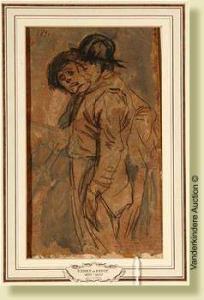 de GROUX Henri Jules Charles 1866-1930,Deuxenfants, fusain et aquarelle sur papi,1890,VanDerKindere 2008-03-18