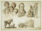 DE GUERARD Bernhard 1780-1836,Karta ze szkicownika,1818,Rempex PL 2007-09-17
