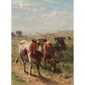 DE HAAS Jean Hubert Leonard 1832-1908,Cattle in Plaid,William Doyle US 2016-02-10
