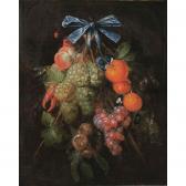 De HEEM Cornelis 1631-1695,a festoon of grapes, a peach, oranges, cherries, r,Sotheby's 2003-11-04