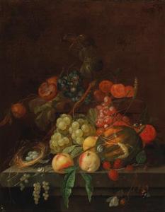 de HEEM David Cornelisz,A still life of fruit with a bird’’s nest,Palais Dorotheum 2017-04-25