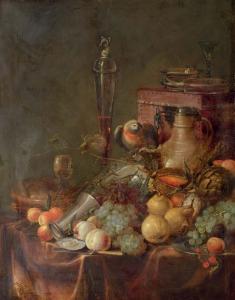 de HEEM David Davidsz,Grapes, peaches, cherries, a melon and an artichok,1894,Christie's 2007-04-25