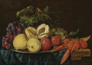 De HEEM Jan Davidsz.,Fruit on a silver platter with lobsters on a parti,Christie's 2023-12-07