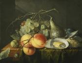 De HEEM Jan Davidsz.,STILL LIFE WITH PEACHES, FIGS, PLUMS, GRAPES AND O,Sotheby's 2015-07-08