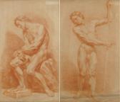 de HEUR Cornelis Joseph 1707-1762,Paire d'études de nus,Campo & Campo BE 2019-11-26
