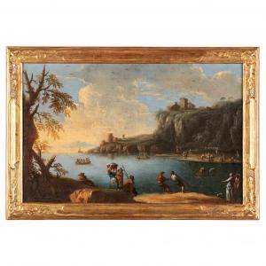 de HEUSCH Jacob 1656-1701,Coppia di paesaggi con vedute marine,Wannenes Art Auctions IT 2023-12-11
