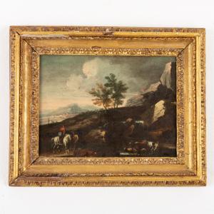 de HEUSCH Jacob 1656-1701,Paesaggio con uomo a cavallo,Wannenes Art Auctions IT 2023-03-14