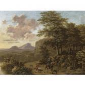 de HEUSCH Willem 1638-1692,an italianate landscape with huntsmen and their ho,Sotheby's 2006-12-05